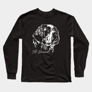 St Bernard dog lover dog portrait Long Sleeve T-Shirt